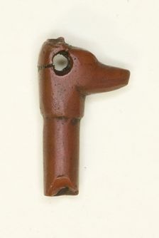 Amulet of the Head of the God Anubis, Egypt, New Kingdom-Late Period (about 1550-664 BCE). Creator: Unknown