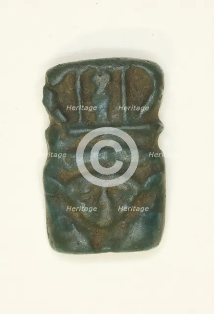 Amulet of the Head of the Goddess Hathor, Egypt, Roman Period (30 BC-395 AD). Creator: Unknown.