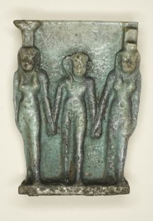 Amulet of the Osirian Triad (Nephthys, Horus, and Isis), Egypt, Late Period, Dynasty 26 (664-525 BCE Creator: Unknown