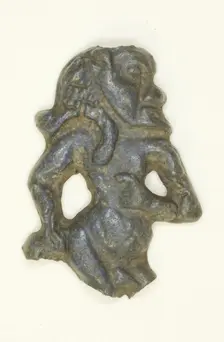 Amuletic Inlay of the God Bes Dancing, Egypt, New Kingdom, late Dynasty 18 (1336-1293 BCE). Creator: Unknown