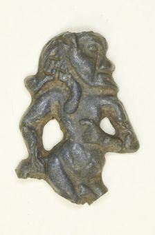 Amuletic Inlay of the God Bes Dancing, Egypt, New Kingdom, late Dynasty 18 (1336-1293 BCE). Creator: Unknown