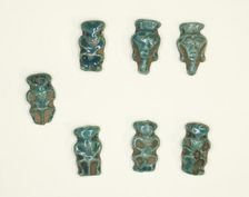 Amulets of the God Bes and the Goddess Hathor, Egypt, New Kingdom, Dynasty 18 (abt 1550-1295 BCE). Creator: Unknown