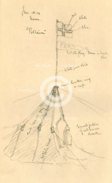 'Amundsen's Tent at the South Pole', 18 January 1912, (1913). Artist: Edward Wilson.
