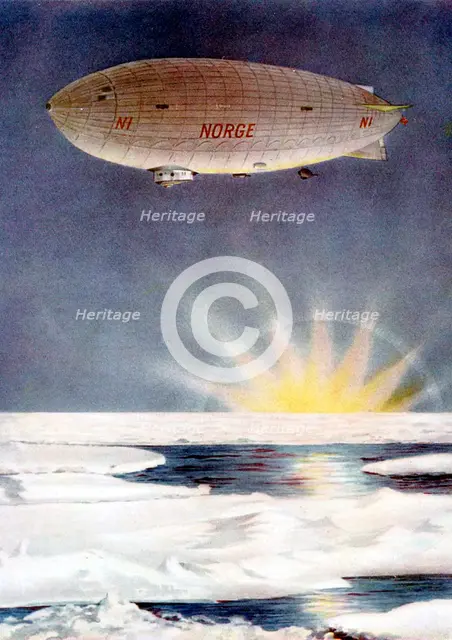 Amundsen's airship, the 'Norge', over the North Pole, 1926. Creator: Unknown.