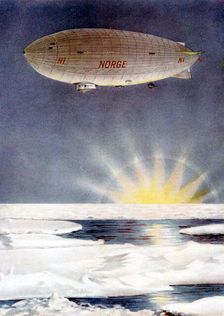 Amundsen's airship, the Norge over the North Pole, 1926. Creator: Unknown