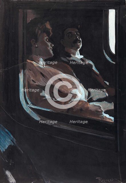 Amusement in the carriage. Creator: Reznicek, Ferdinand von (1868-1909).