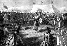 Amusements in the camp of the London Scottish, Wimbledon, 1871. Creator: Unknown