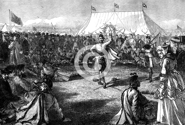 Amusements in the camp of the London Scottish, Wimbledon, 1871. Creator: Unknown.