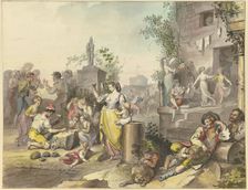 Amusements in Trastevere, 1797. Creator: Johann Heinrich Ramberg