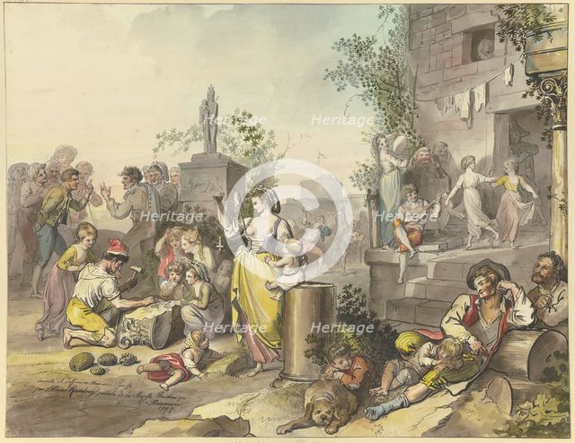 Amusements in Trastevere, 1797. Creator: Johann Heinrich Ramberg.