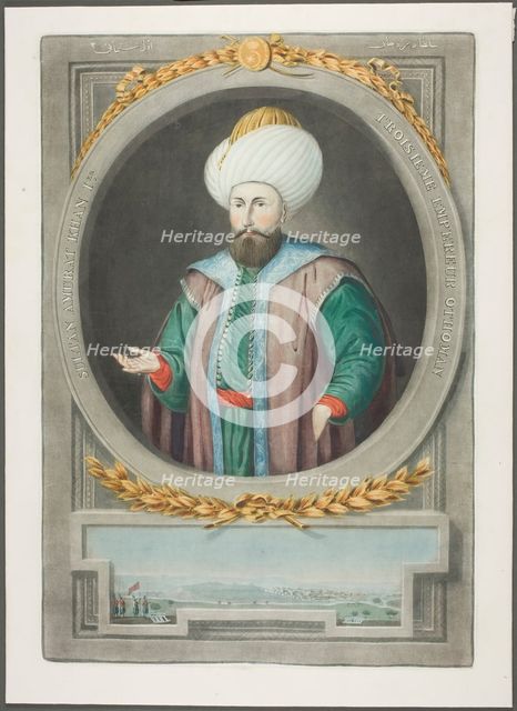Amurat Kahn I, from Portraits of the Emperors of Turkey, 1815. Creator: John Young.