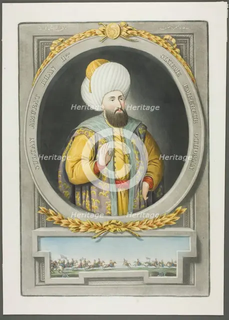 Amurat Kahn II, from Portraits of the Emperors of Turkey, 1815. Creator: John Young.