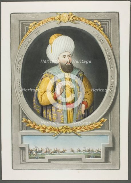 Amurat Kahn II, from Portraits of the Emperors of Turkey, 1815. Creator: John Young.