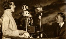 Amy Johnson broadcasting from Croydon Airport, 1930, (1933). Creator: Unknown