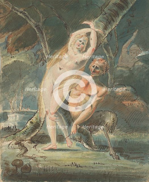 Amymone (?) with a Lecherous Satyr, 1770-80. Creator: William Hamilton.