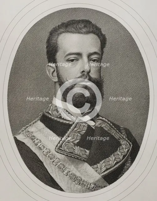 Amadeo I of Spain (1845-1890), King of Spain from January 2, 1871 to February 11, 1873, 1882.  Creator: Joaquin Furno Abad.