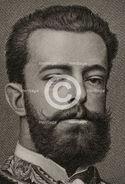 Amadeo I of Spain (1845-1890), King of Spain from January 2, 1871 to February 11, 1873 (1882).  Creator: Joaquin Furno Abad.