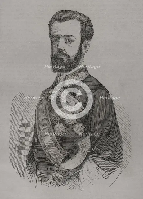 Amadeo I of Spain, (1845-1890), King of Spain from January 2, 1871 to February 11, 1873 (1871).  Creator: Unknown.