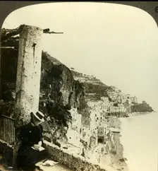 Amalfi and the sea, east from the Capuchin convent, Italy c1909. Creator: Unknown