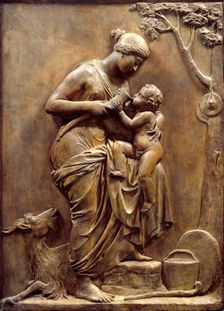 Amalthea nursing the Infant Jupiter, before 1840. Creator: John Gibson