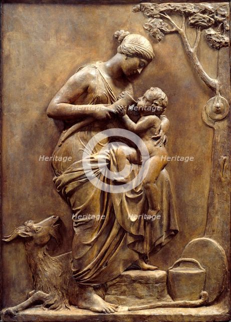 Amalthea nursing the Infant Jupiter, before 1840.  Creator: John Gibson.