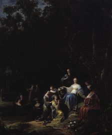 Amarillis crowning Mirtillo (scene from the pastoral play Il Pastor Fido), 1610-1675. Creator: Jacob Willemsz de Wet the elder
