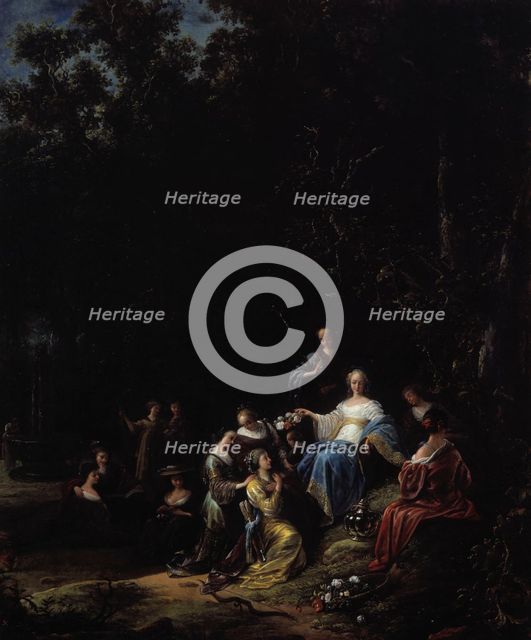 Amarillis crowning Mirtillo (scene from the pastoral play Il Pastor Fido), 1610-1675. Creator: Jacob Willemsz de Wet the elder.