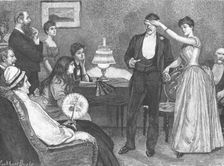 Amateur Thought-Reading 1889. Artist: R Taylor