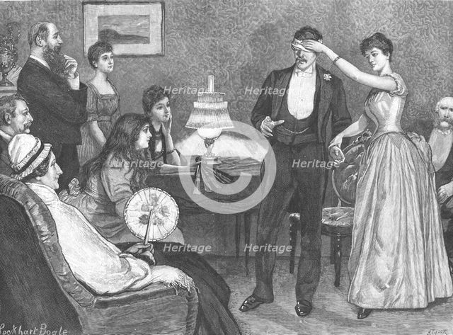 'Amateur Thought-Reading', 1889. Artist: R Taylor.