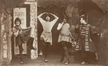 Amateur actors, some in drag, performing in the troupe "The Goods", 1918. Creator: Unknown