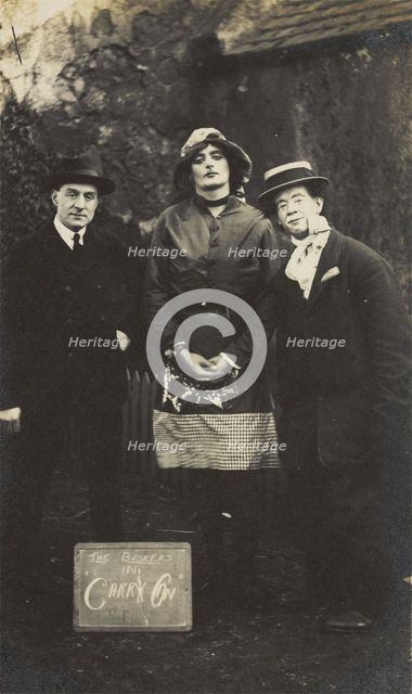 Amateur actors performing "Carry On", (between 1910 and 1919?). Creator: Unknown.