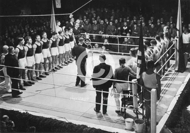 Amateur boxing competition between Germany and Poland, 1936. Artist: Unknown