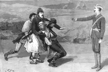 Amateur Dramatics at the Opera Comique- Scene from Joan the comic opera played for the benefit of Creator: Unknown