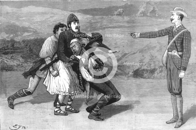 'Amateur Dramatics at the Opera Comique- Scene from 'Joan' the comic opera played for the benefit of Creator: Unknown.