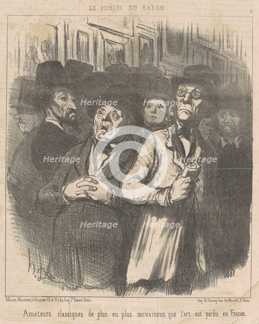 Amateurs classiques ... convaincus ..., 19th century. Creator: Honore Daumier.