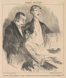 Amateurs parisiens profitant du séjour de Rossini en Italie..., 19th century. Creator: Honore Daumier