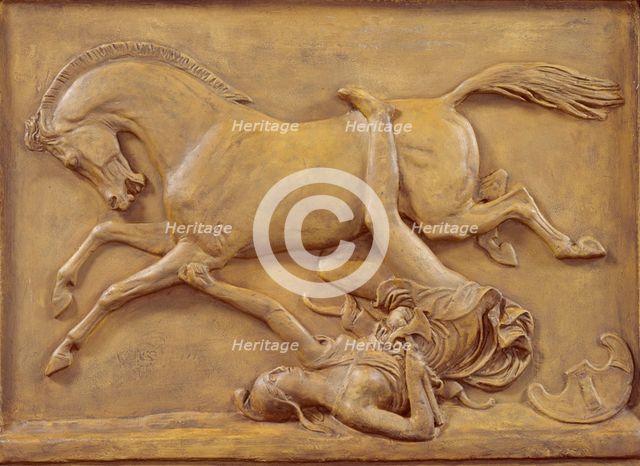 Amazon falling from her Horse, c1842-1848? Creator: John Gibson.