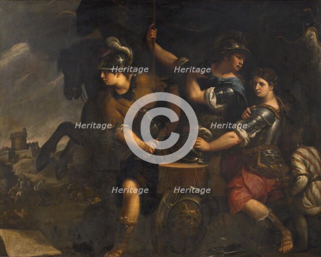 Amazzoni che si preparano alla battaglia (Amazons preparing for battle), c1675-1680. Creator: Nuvolone, Giuseppe (1619-1703).
