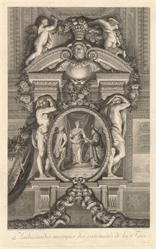 Ambassades envoyées des extrêmités de la Terre (Embassies Sent...) [pl. 15], published 1752. Creators: Jean-Baptiste Masse, Pierre Soubeyran