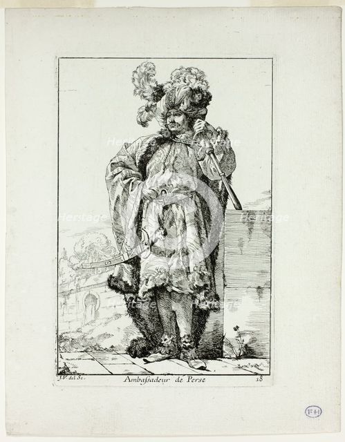 Ambassadeur de la Perse, plate eighteen from Caravanne du Sultan à la Mecque, 1748. Creator: Joseph-Marie Vien the Elder.