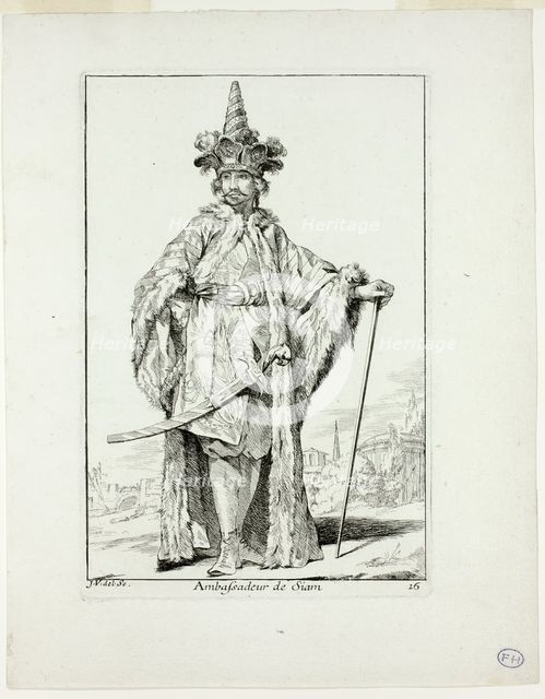 Ambassadeur du Siam, plate sixteen from Caravanne du Sultan à la Mecque, 1748. Creator: Joseph-Marie Vien the Elder.