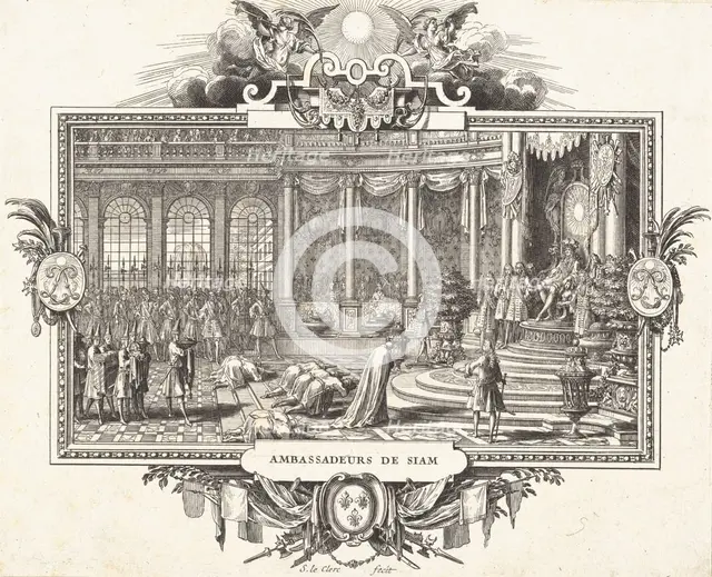 Ambassador of Siam before Louis XIV,.n.d., n.d.. Creator: Sébastien Le Clerc the Younger.