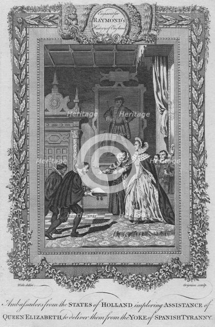 'Ambassadors from the States of Holland imploring Assistance of Queen Elizabeth', c1787. Artist: Unknown.
