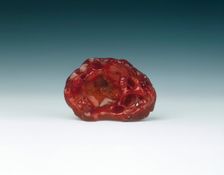 Amber brushwasher carved as a floral group, China, 1644-1911. Creator: Unknown