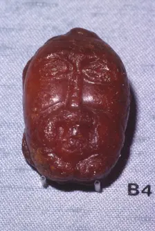 Amber Head of a Bearded Man, Viking Period, from Denmark, c8th-mid 11th century