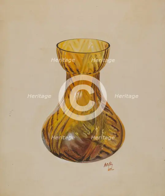 Amber Jar (Blown), c. 1937. Creator: Ralph Atkinson.
