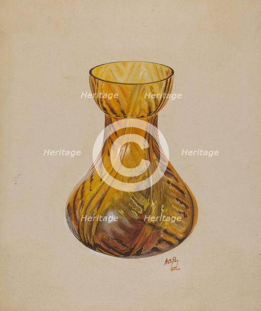 Amber Jar (Blown), c. 1937. Creator: Ralph Atkinson.