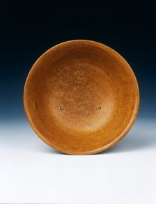 Amber lead glazed bowl, Liao dynasty, China, 907-1125 AD. Creator: Unknown