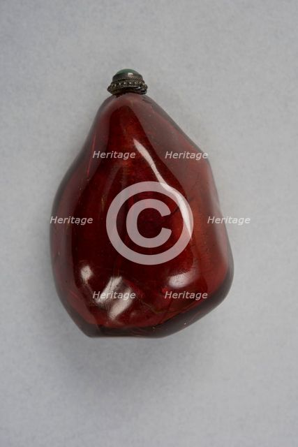 Amber snuff bottle of natural pebble form, China, Qing dynasty, 1644-1911. Creator: Unknown.