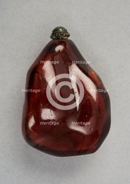 Amber snuff bottle of natural pebble form, China, Qing dynasty, 1644-1911. Creator: Unknown.